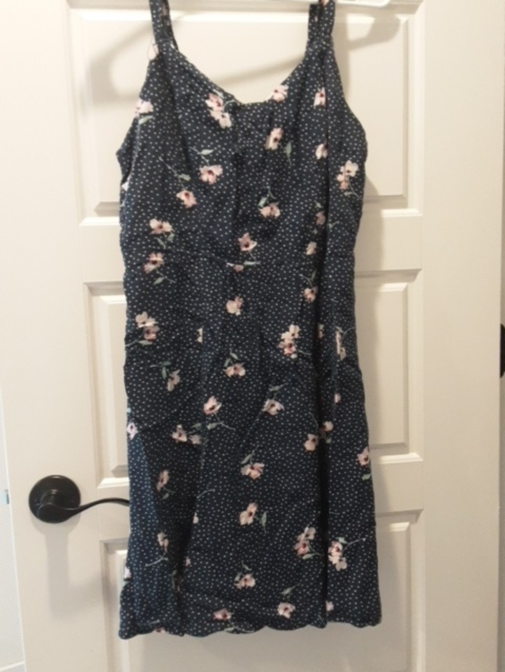 SO Navy Floral Polka Dot Midi Dress